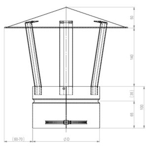 Komínová strieška kruhová – nastaviteľná