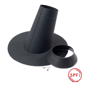 Oplechovanie kruhového prestupu s manžetou pre falcovanú krytinu s kruhovou podstavou