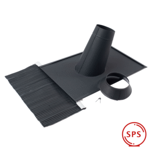 Oplechovanie kruhového prestupu s manžetou pre profilovanú strešnú krytinu