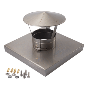 Montážna zostava komínová krycia doska s komínovou čiapkou - nerez