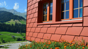 Fasádny šindeľ PREFA tehlovočervená