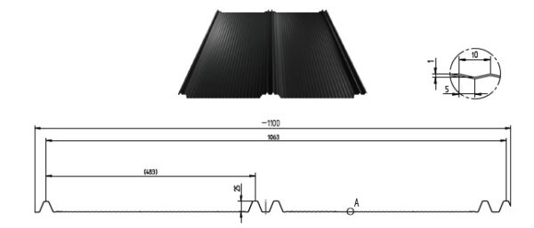Plechová krytina T-panel s nanovlnou